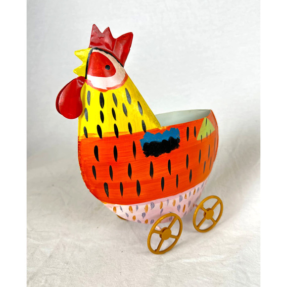 Pfaltzgraff Secrets Of Pistoulet Metal Chicken Planter Utensil Holder - Picture 2 of 8